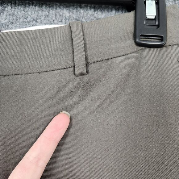THEORY Gray Cuffed Hem Mid Rise Wool Cropped Career Slacks Dress Pants SIZE 0 - Picture 4 of 16